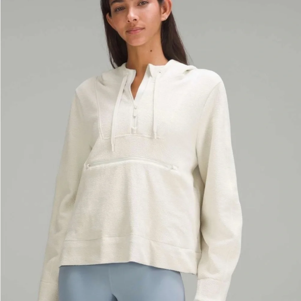 Lululemon Bone Textured Half-Zip Hoodie